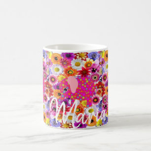 Pink Pig Floral Mug