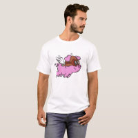 Pink pig flying cartoon | choose background colour
