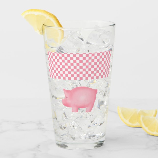 Pink Pig Glass Cup (Front Ice)