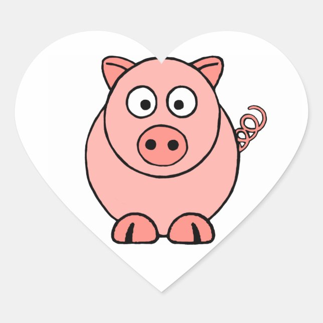 Pink Pig Heart Sticker (Front)