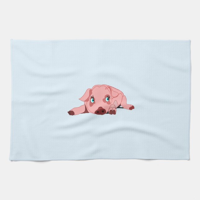Pink Pig Kitchen Towel (Horizontal)