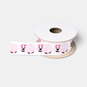 Pink Pig Satin Ribbon