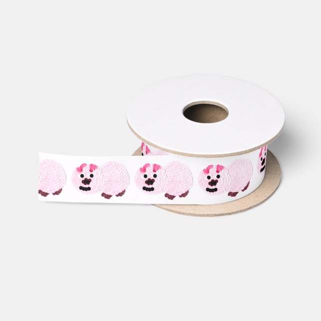 Pink Pig Satin Ribbon (Spool)