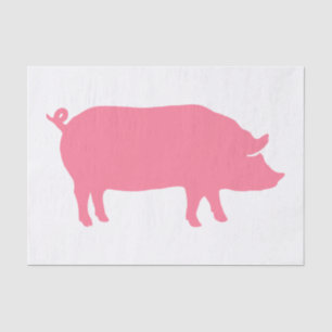 Pink Pig Silhouette Tissue Paper