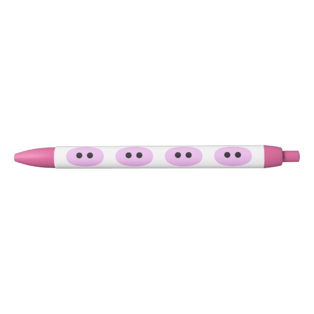 Pink Pig Snout Black Ink Pen (Front)