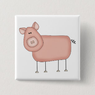 Pink Pig T-shirts and Gifts 15 Cm Square Badge
