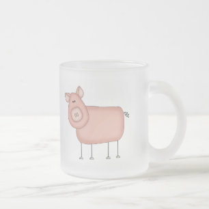 Pink Pig T-shirts and Gifts Frosted Glass Coffee Mug