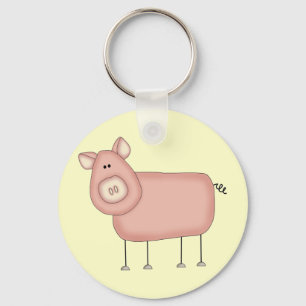 Pink Pig T-shirts and Gifts Key Ring