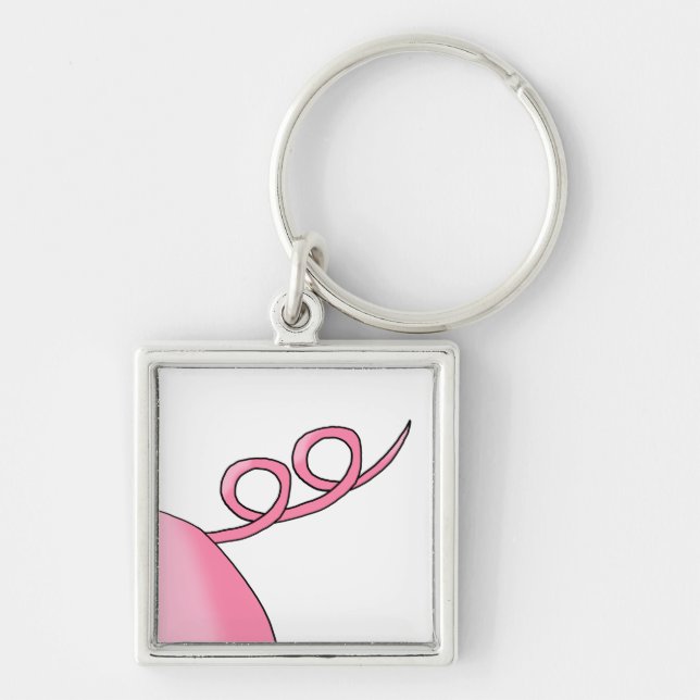 Pink Pig Tail Key Ring (Front)