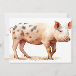 Pink Pig Thank You Card