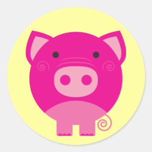 Pink Pig Tshirts and Gifts Classic Round Sticker