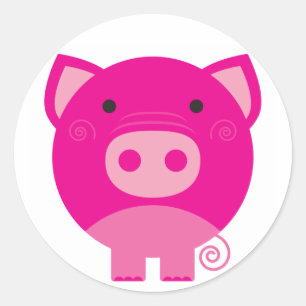 Pink Pig Tshirts and Gifts Classic Round Sticker