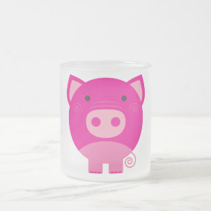 Pink Pig Tshirts and Gifts Frosted Glass Coffee Mug