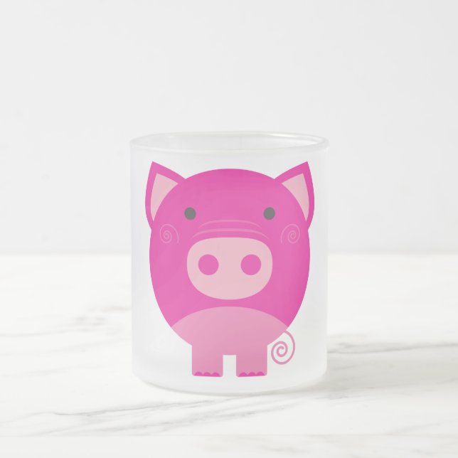Pink Pig Tshirts and Gifts Frosted Glass Coffee Mug (Center)