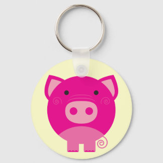 Pink Pig Tshirts and Gifts Key Ring