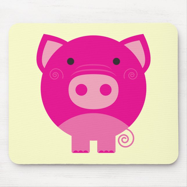 Pink Pig Tshirts and Gifts Mouse Mat (Front)