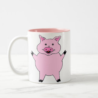 Pink Pig Two-Tone Coffee Mug