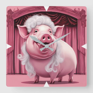 Pink Pig Wall Clock