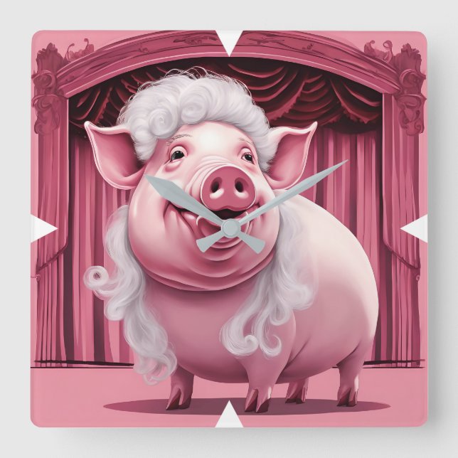 Pink Pig Wall Clock (Front)