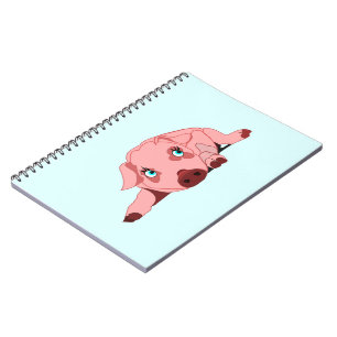 Pink Pig with Blue Eyes Notebook Your Colour - Tex