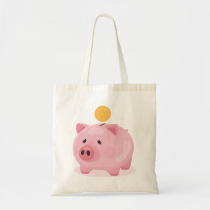 Pink Piggy Bank Tote Bag