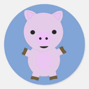 Pink Piggy Classic Round Sticker