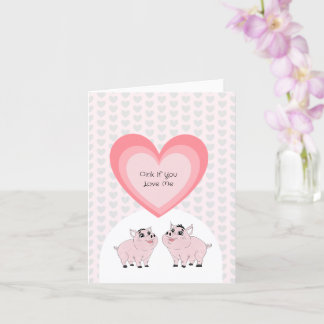 Pink piggy couple card
