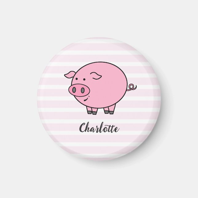 Pink Piggy Design   Magnet (Front)