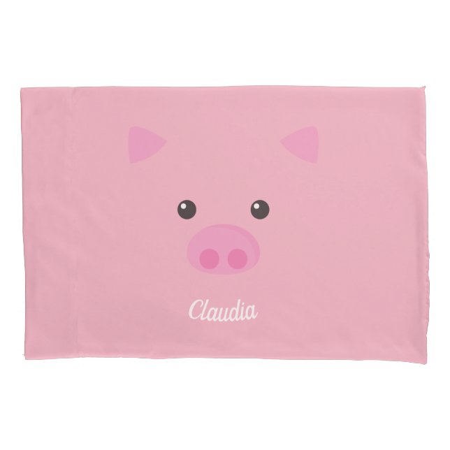 Pink Piggy Face Pillowcase (Front)