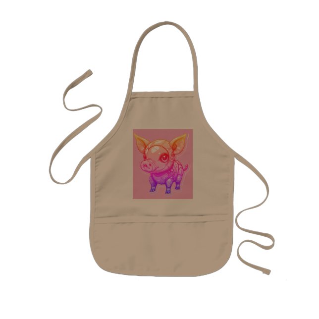 Pink Piggy Kids Apron (Front)