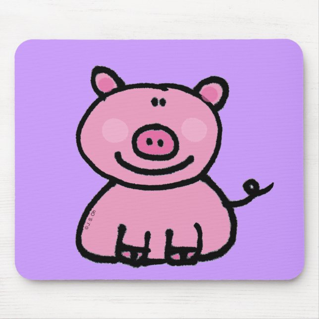 Pink piggy mouse mat (Front)