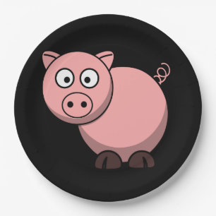Pink Piggy Paper Plate