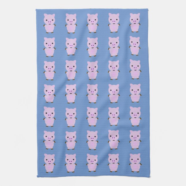 Pink Piggy Tea Towel (Vertical)