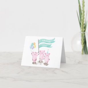 Pink Piggy Thank you Card