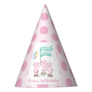 Pink Piggy's Kids Birthday Party Hat
