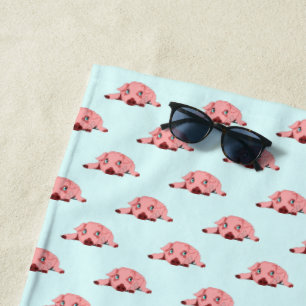 Pink Piglet Beach Towel - Your Colours