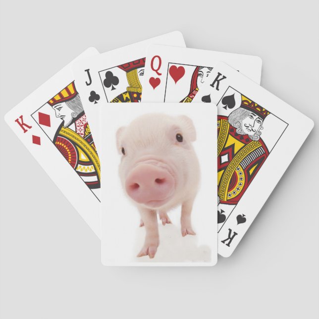 Pink Piglet Pig Playing Cards (Back)
