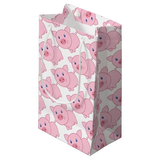 Pink Pigs Small Gift Bag (Front Angled)