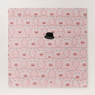 Pink Pigs Square Puzzle
