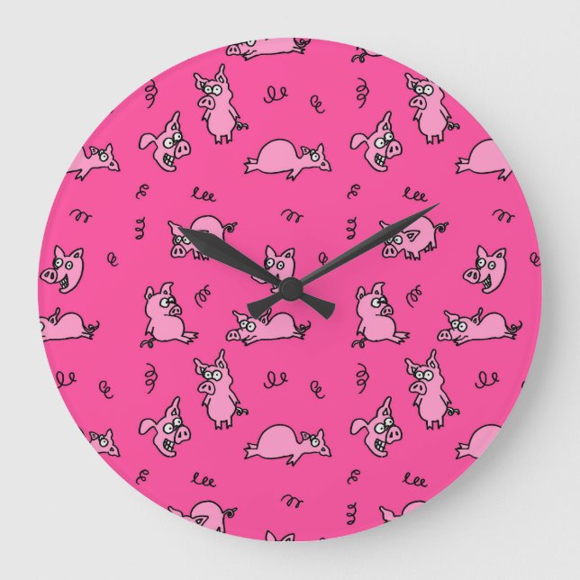 Pink Pigs Wall Clock (Front)