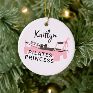 Pink Pilates Princess Reformer  Ceramic Tree Decoration