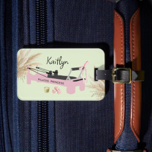 Pink Pilates Princess Reformer & Matcha  Luggage Tag