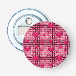 Pink Pile With Hearts Bottle Opener