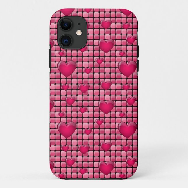 Pink Pile With Hearts Case-Mate iPhone Case (Back)