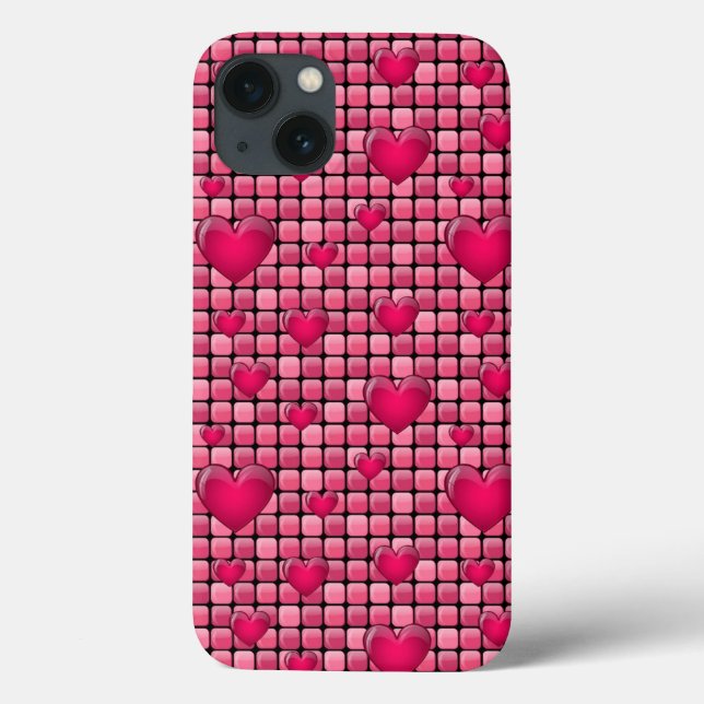 Pink Pile With Hearts Case-Mate iPhone Case (Back)