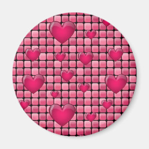 Pink Pile With Hearts Magnet