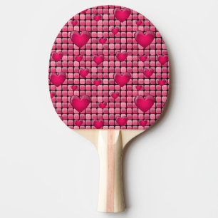 Pink Pile With Hearts Ping Pong Paddle
