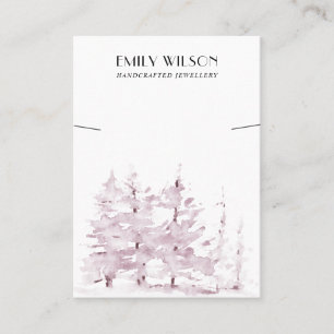 PINK PINE TREE FOREST WINTER BRACELET DISPLAY BUSINESS CARD