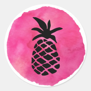 Pink Pineapple Classic Round Sticker