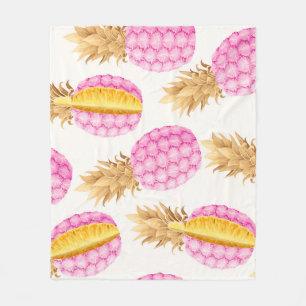 Pink Pineapple: High Detailed Vintage Fleece Blanket